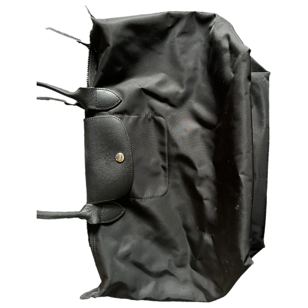 Pre-owned Longchamp Heritage Cloth Handbag In Black