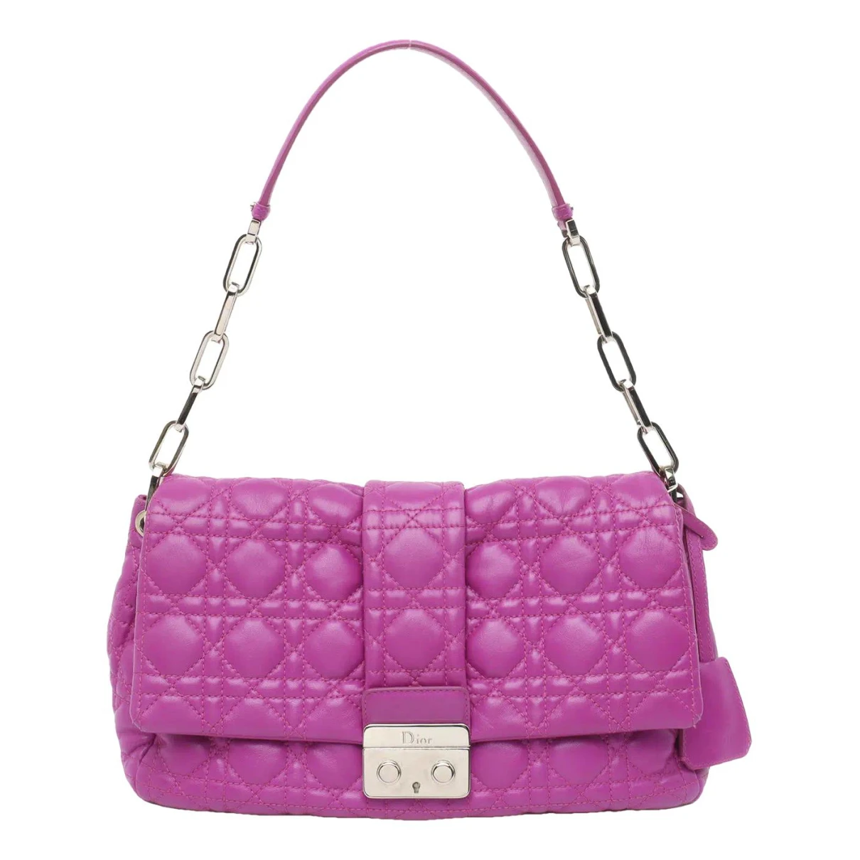 Pre-owned Dior Leather Crossbody Bag In Purple