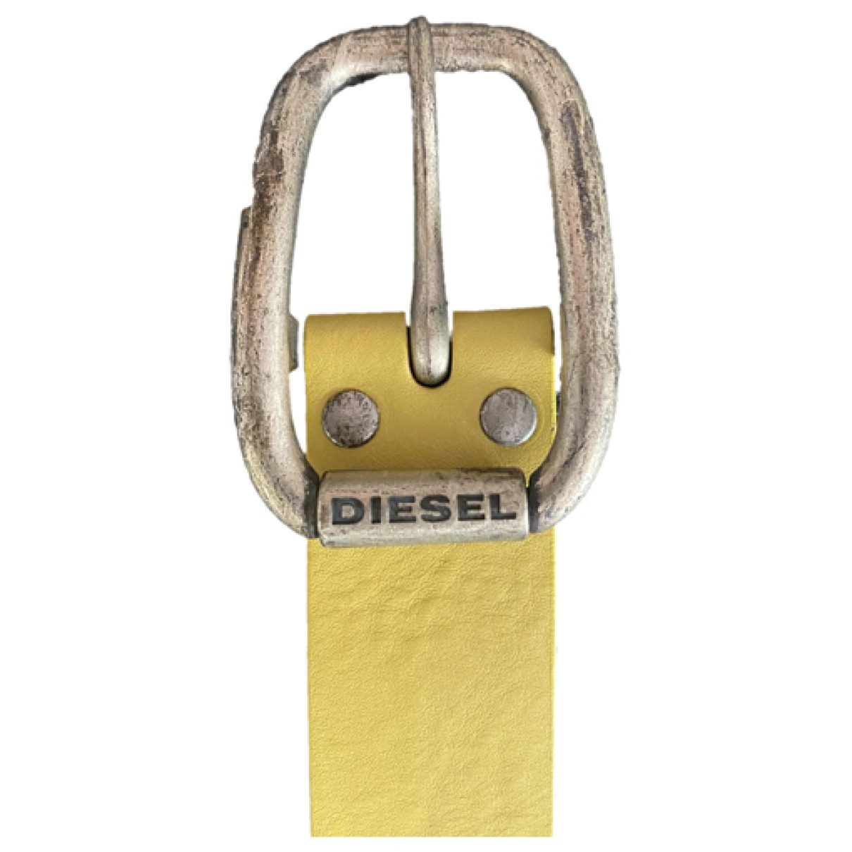 Pre-owned Diesel Leather Belt In Yellow