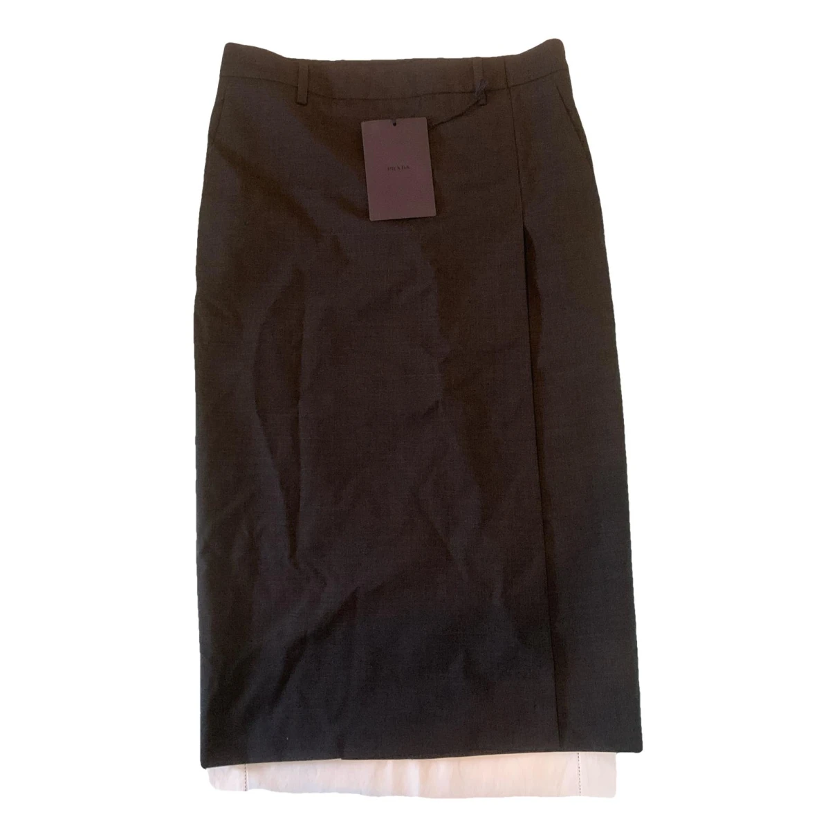 Pre-owned Prada Wool Skirt In Anthracite