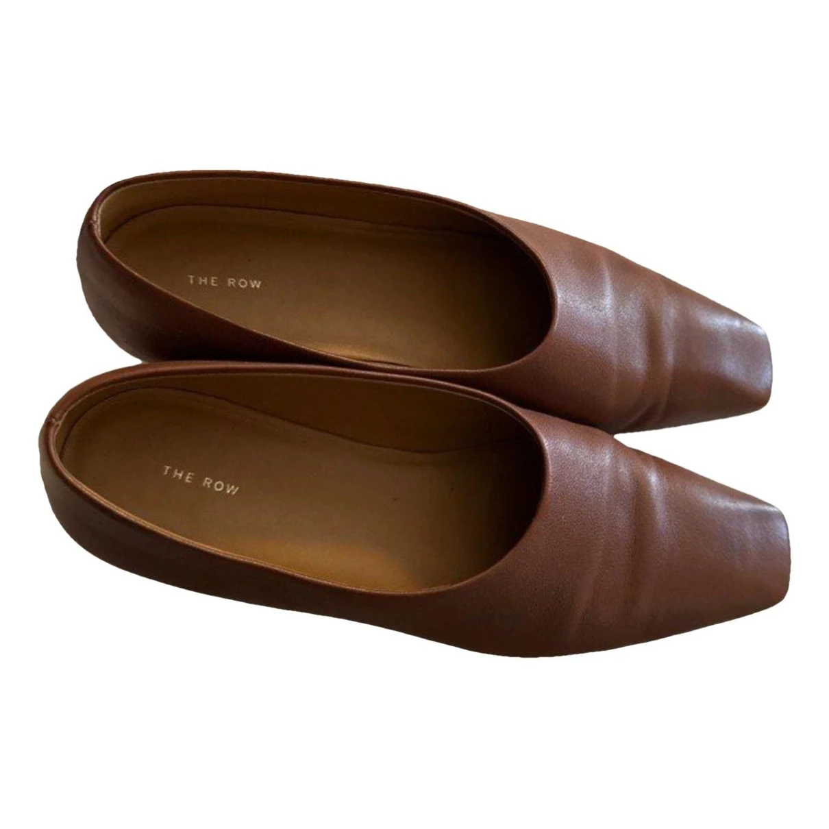 Pre-owned The Row Leather Flats In Brown