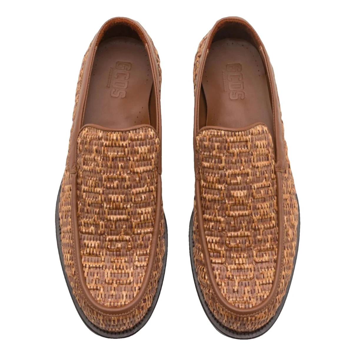 Pre-owned Gcds Leather Flats In Brown