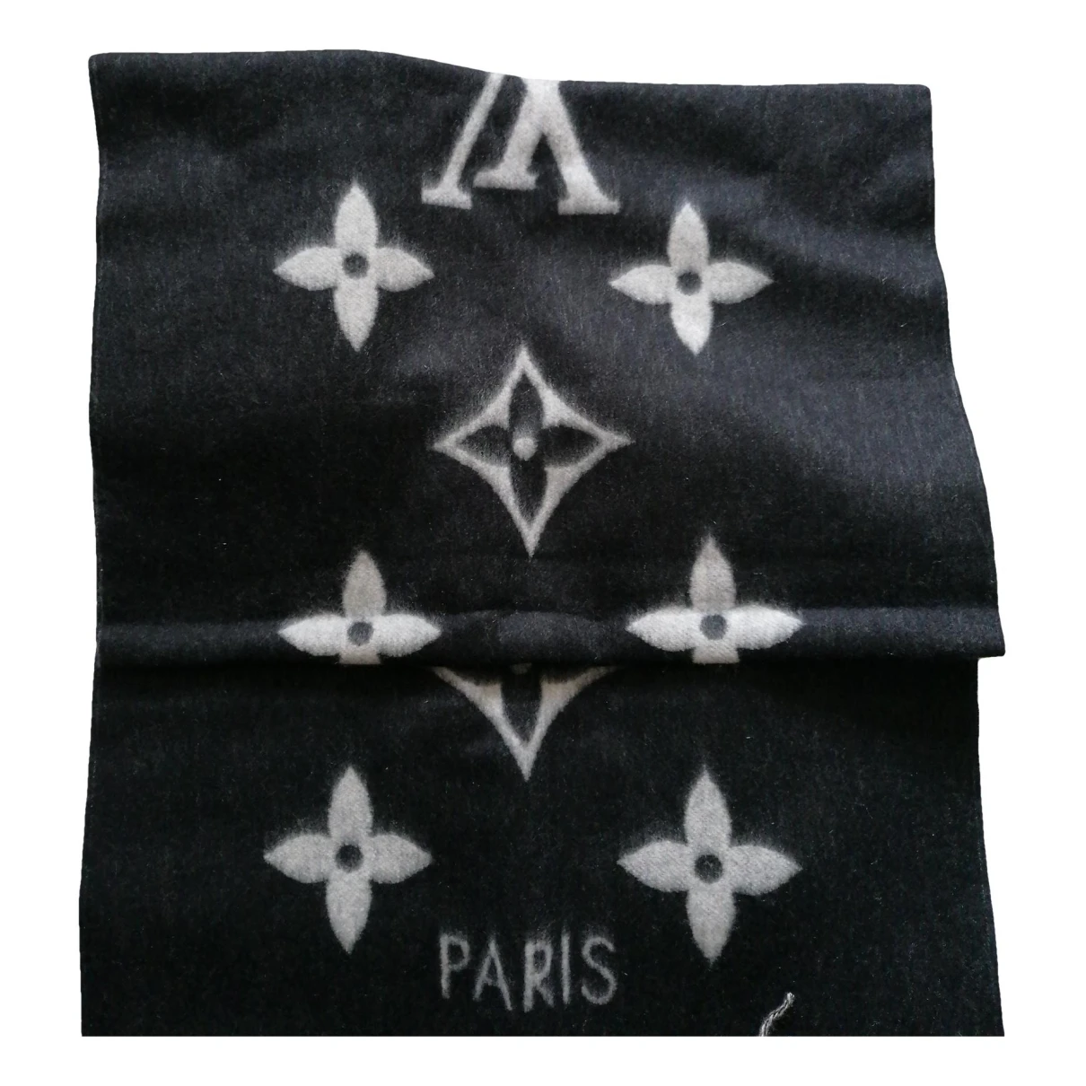 Pre-owned Louis Vuitton Reykjavik Cashmere Scarf In Black