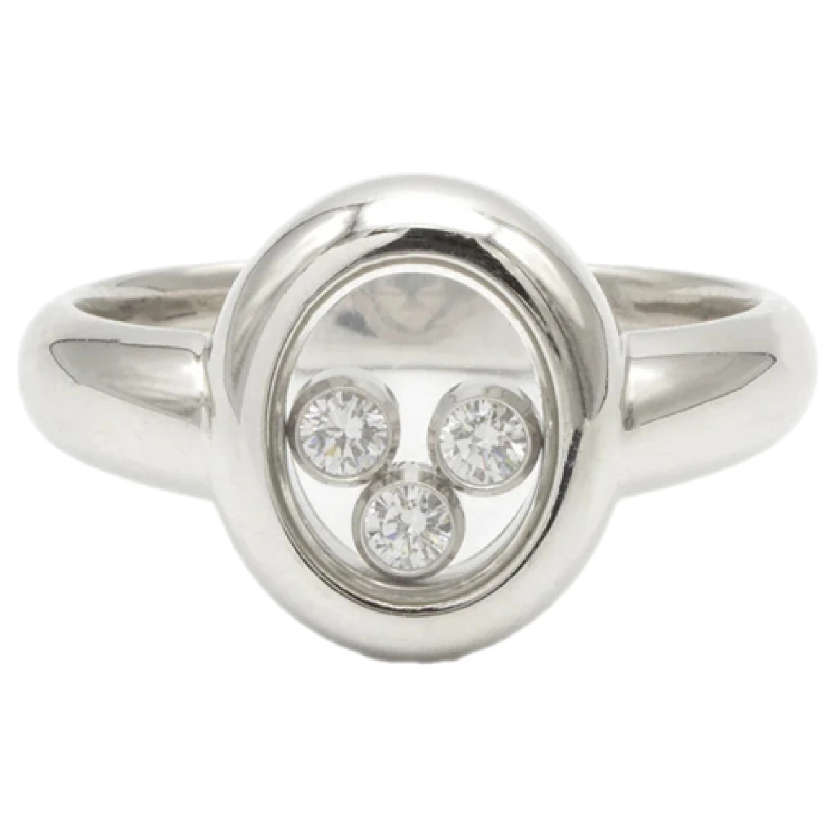 Pre-owned Chopard Happy Diamonds White Gold Ring In Silver