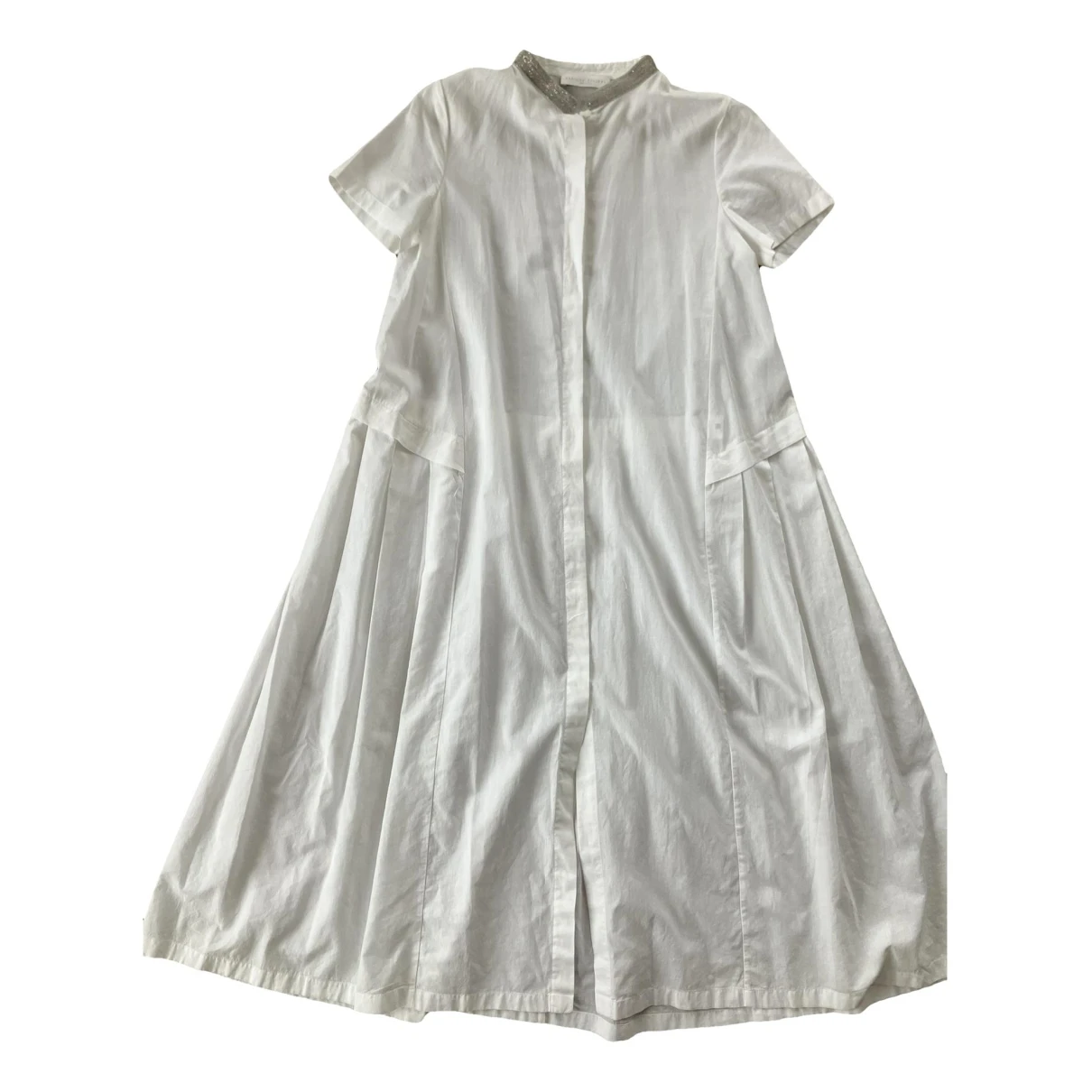 Pre-owned Fabiana Filippi Linen Maxi Dress In White