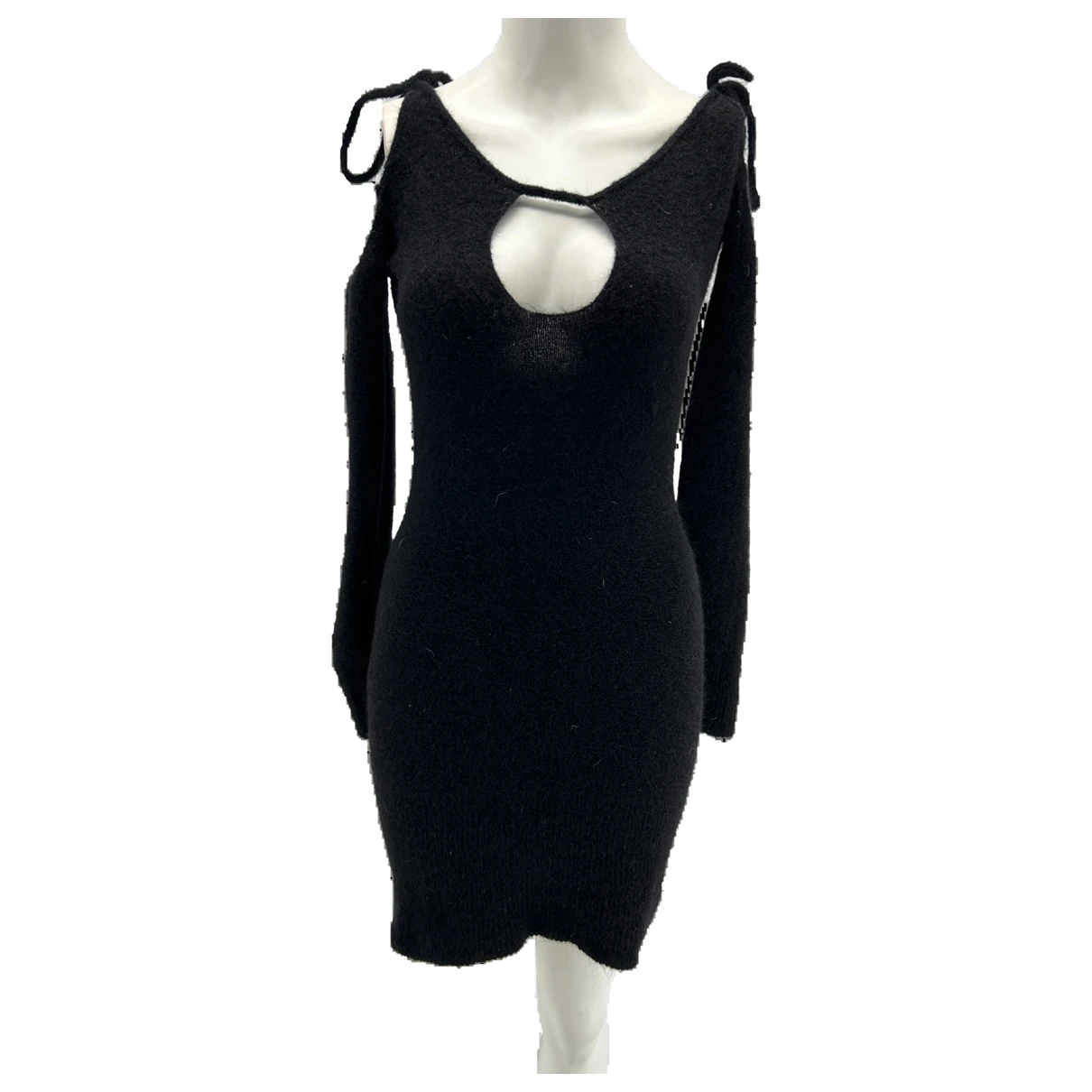 Pre-owned Han Kjobenhavn Wool Mini Dress In Black