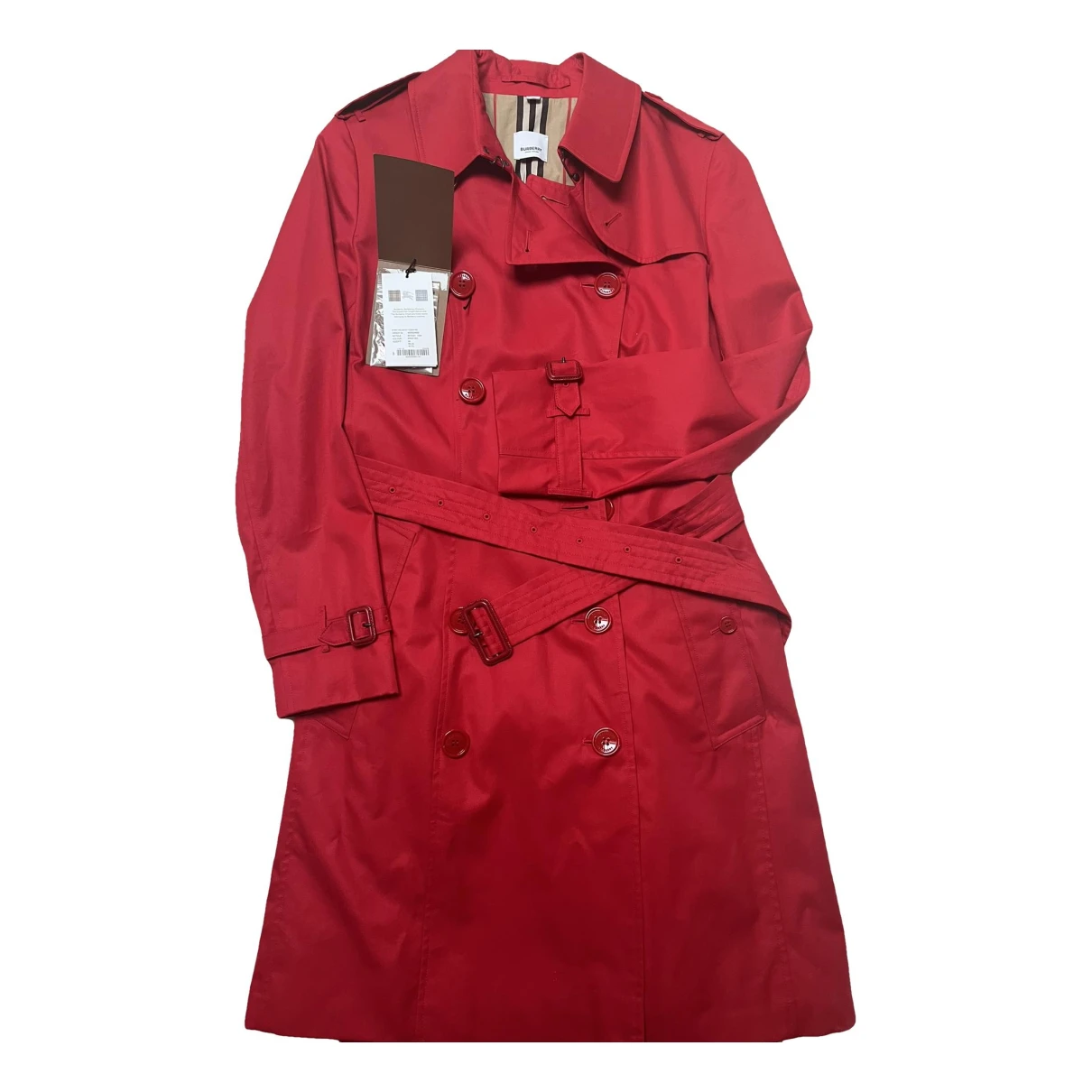 Pre-owned Burberry Chelsea Trench Coat In Red