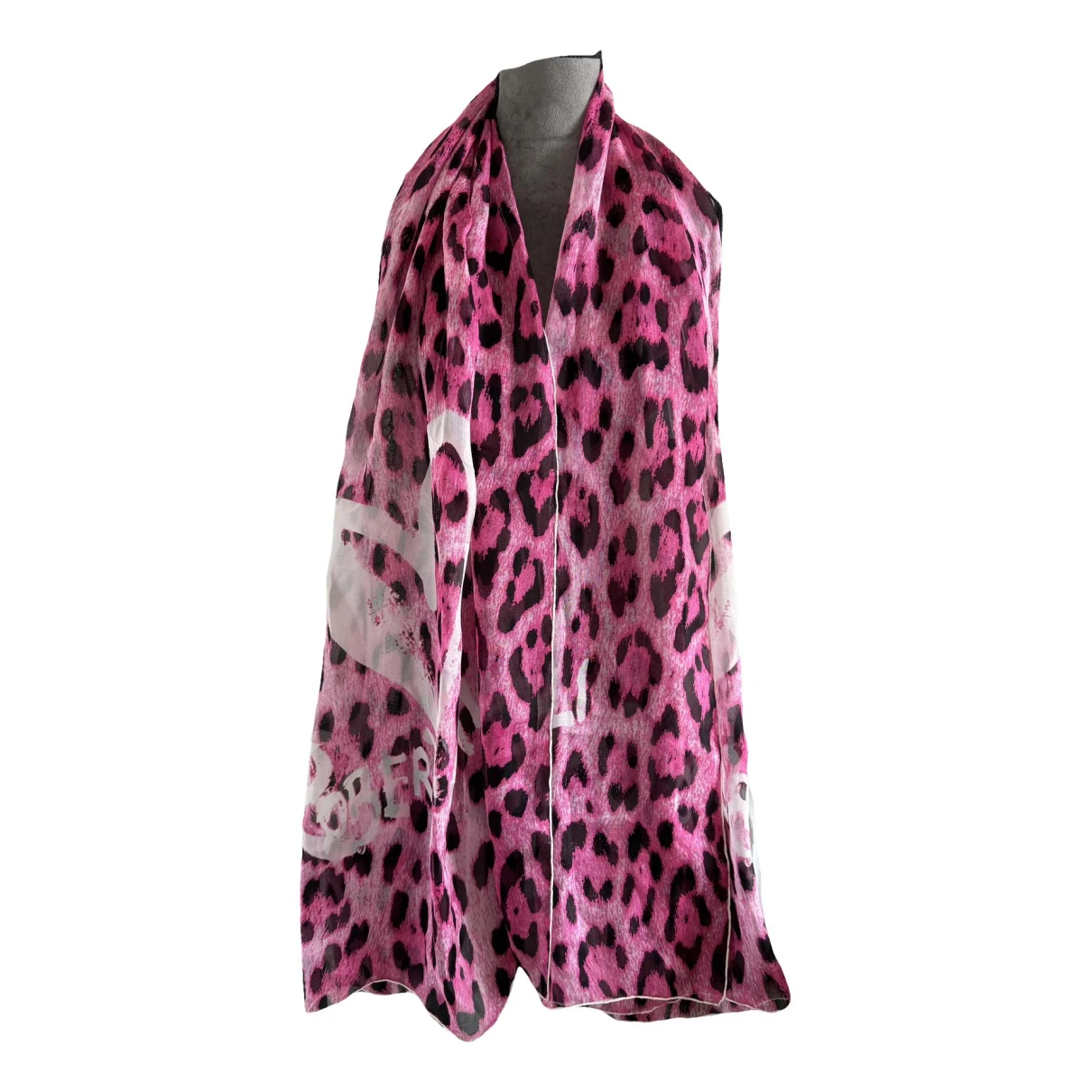 Pre-owned Roberto Cavalli Silk Scarf In Pink