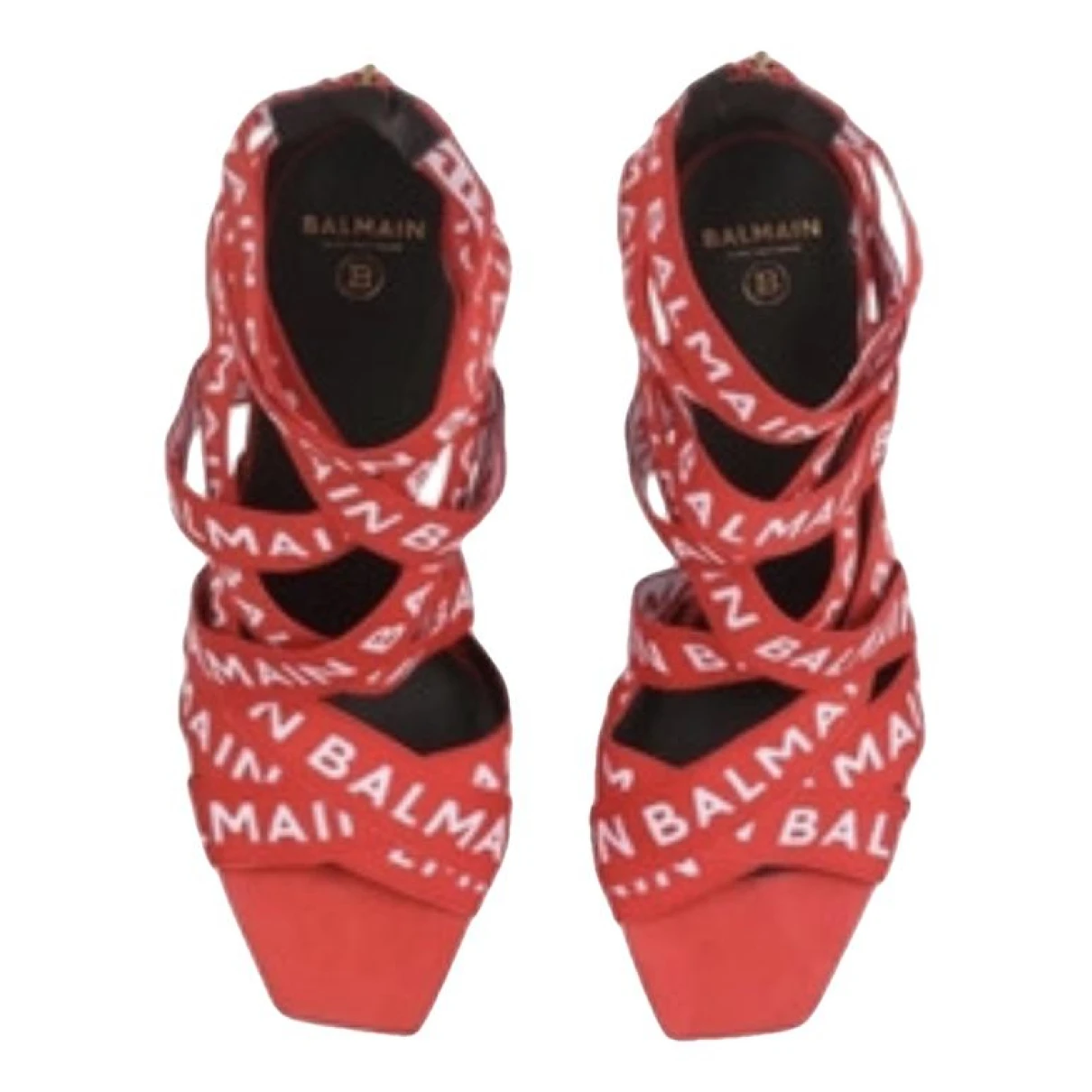 Pre-owned Balmain Leather Sandals In Red