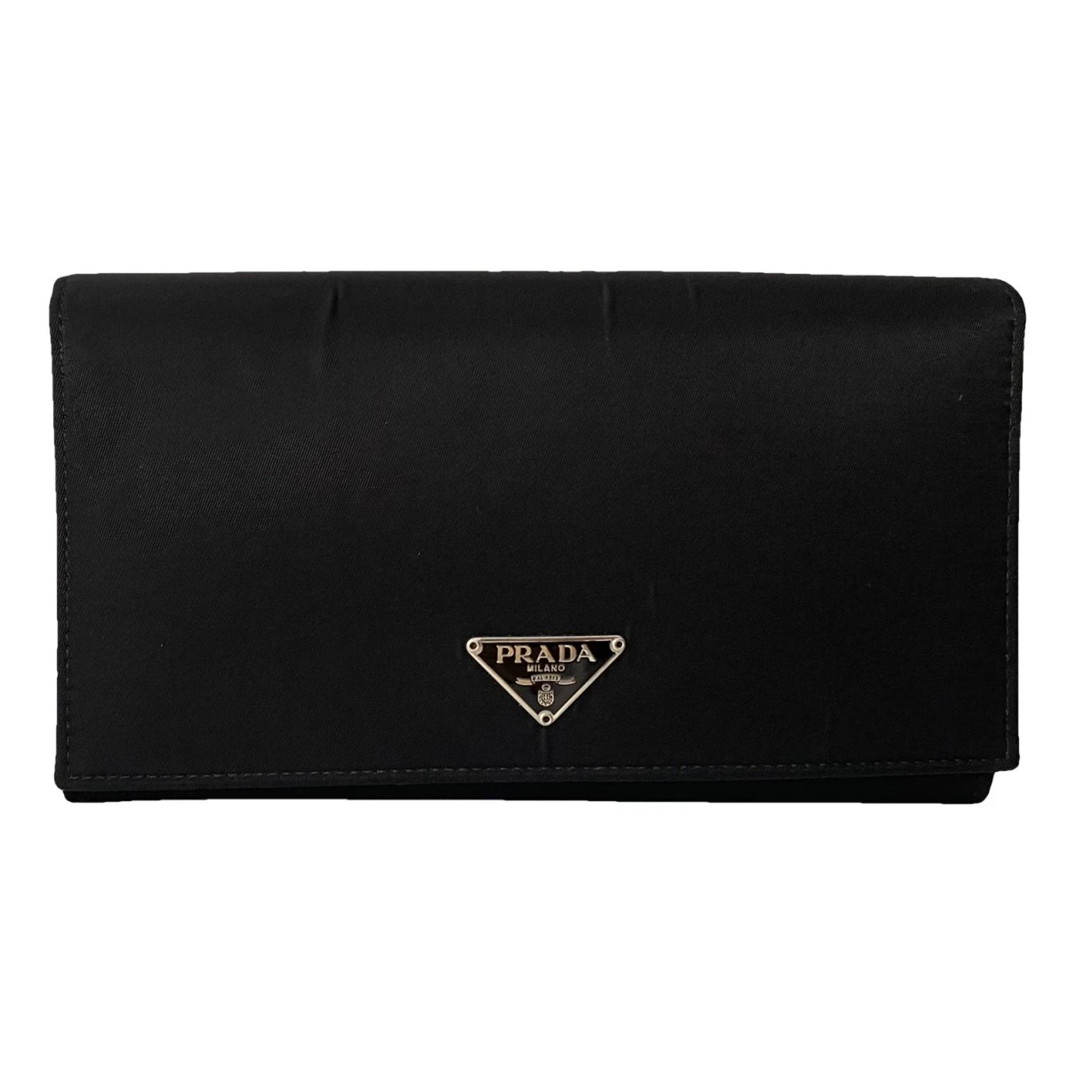 Pre-owned Prada Tessuto Wallet In Black