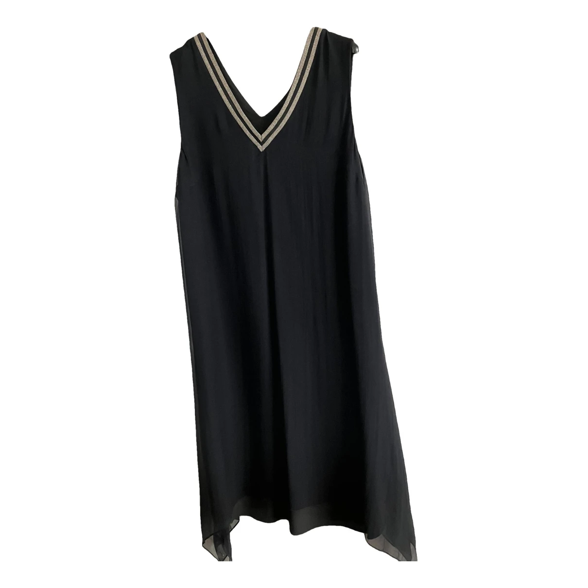 Pre-owned Brunello Cucinelli Silk Mid-length Dress In Black