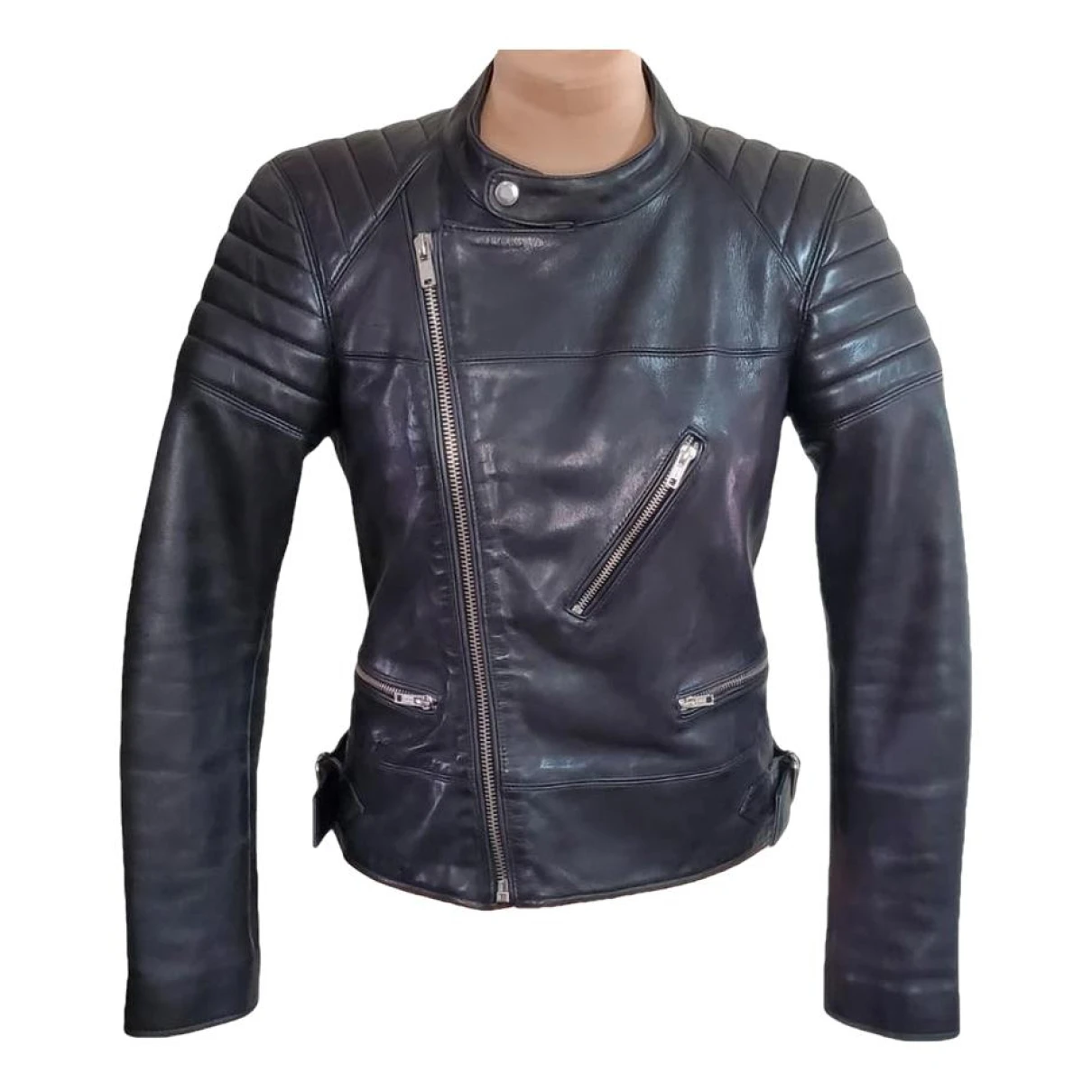 Pre-owned Blk Dnm Leather Jacket In Black