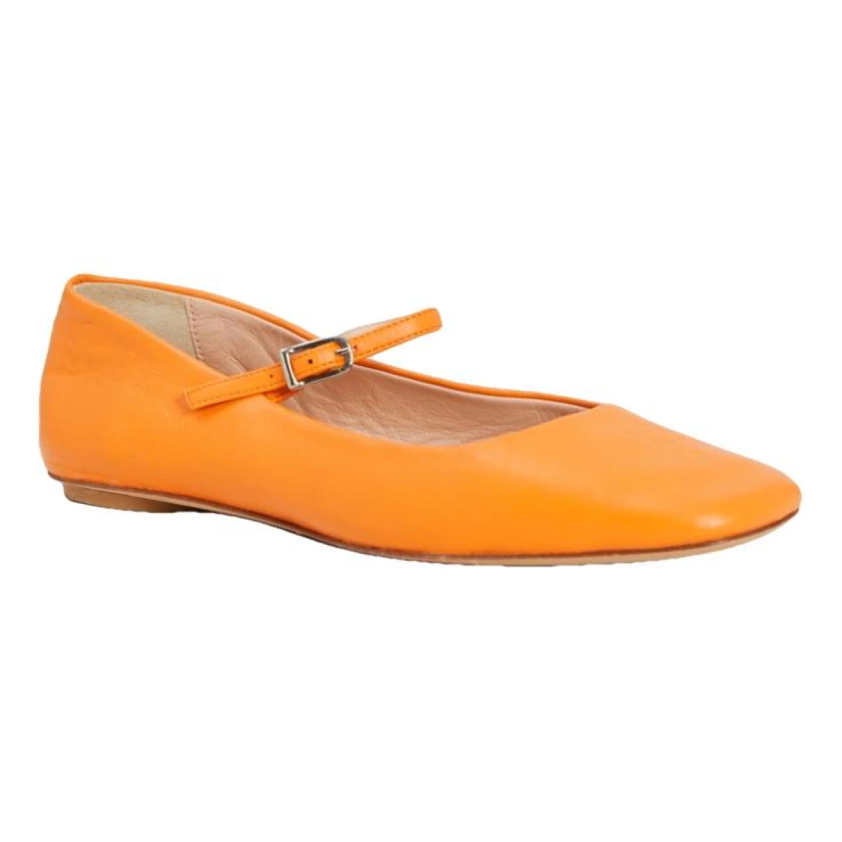 Pre-owned Max & Co Leather Ballet Flats In Orange