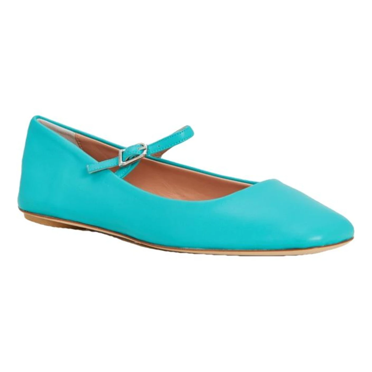 Pre-owned Max & Co Leather Ballet Flats In Blue