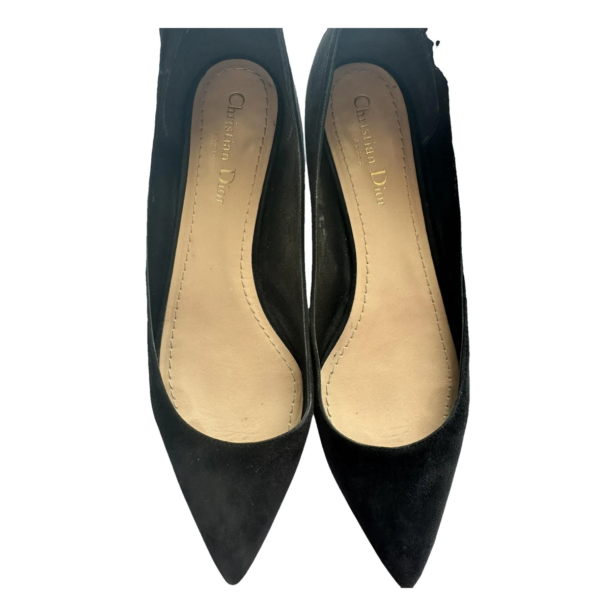 Pre-owned Dior Amour Ballet Flats In Black