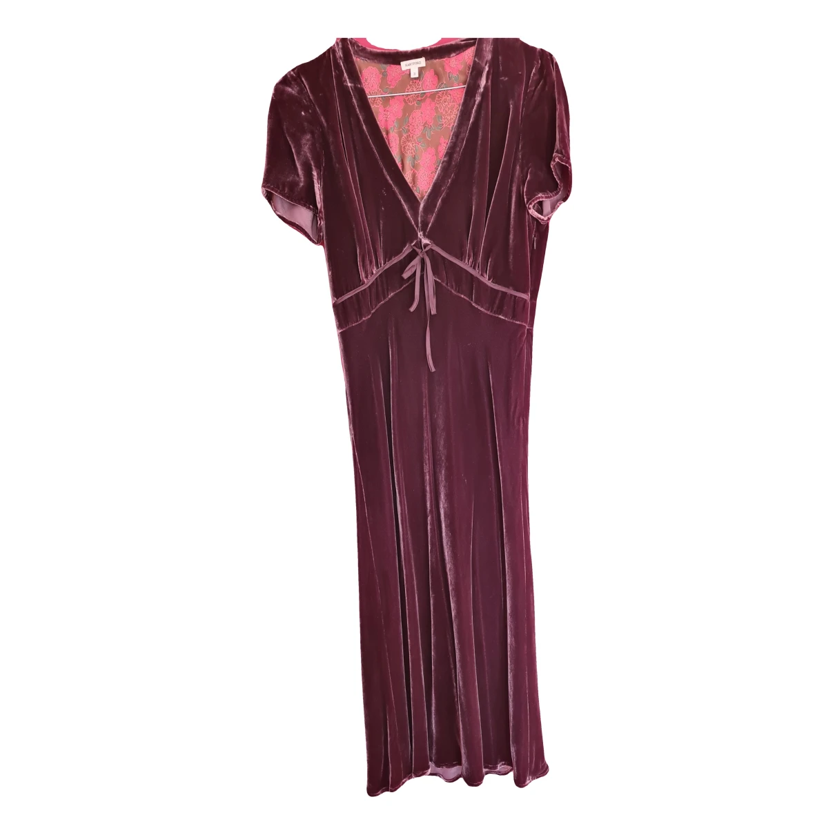 Pre-owned Hartford Velvet Mid-length Dress In Brown