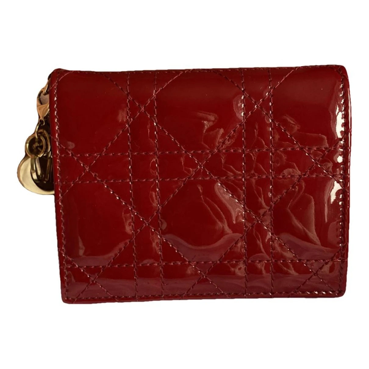 Pre-owned Dior Patent Leather Purse In Burgundy
