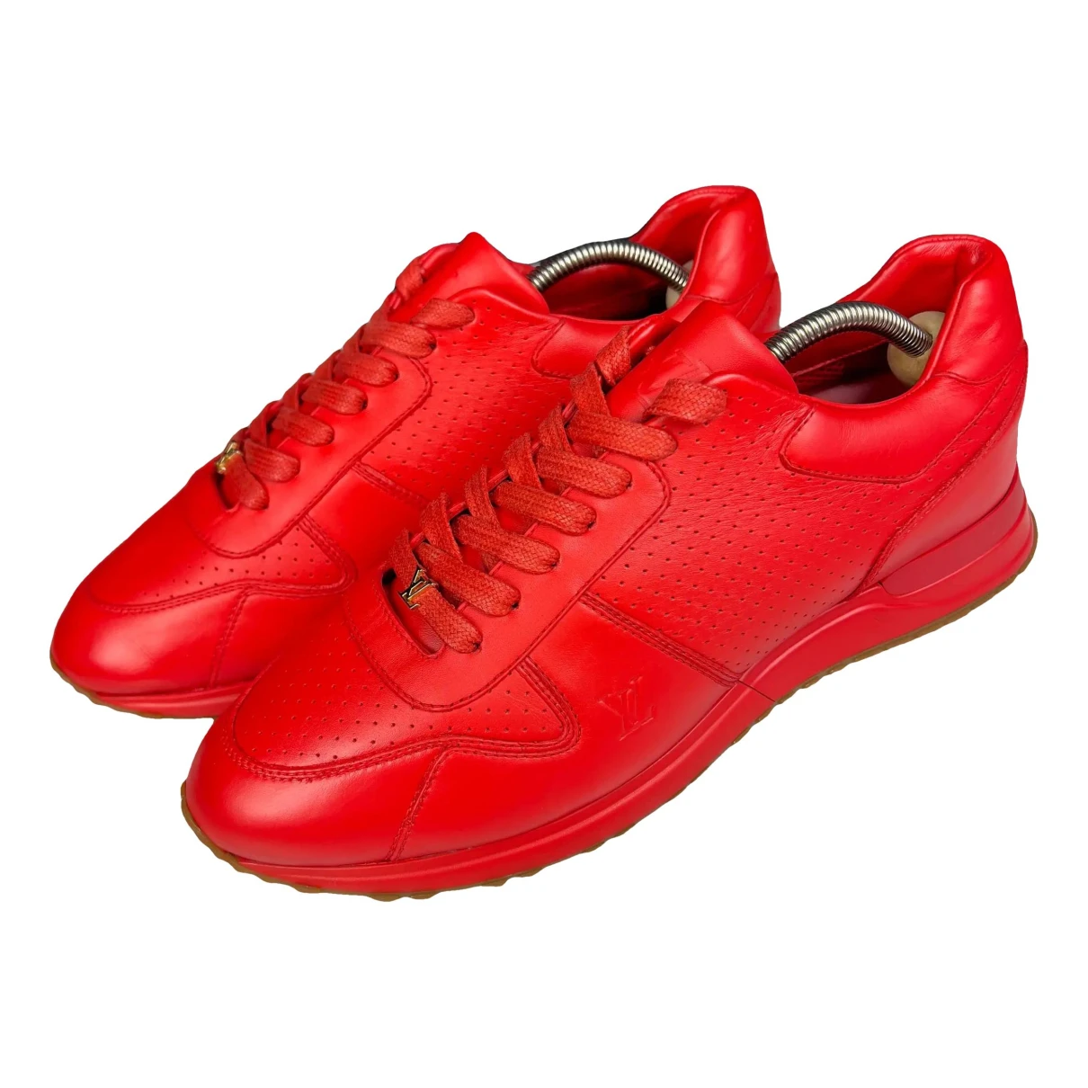 Pre-owned Louis Vuitton X Supreme Leather Low Trainers In Red