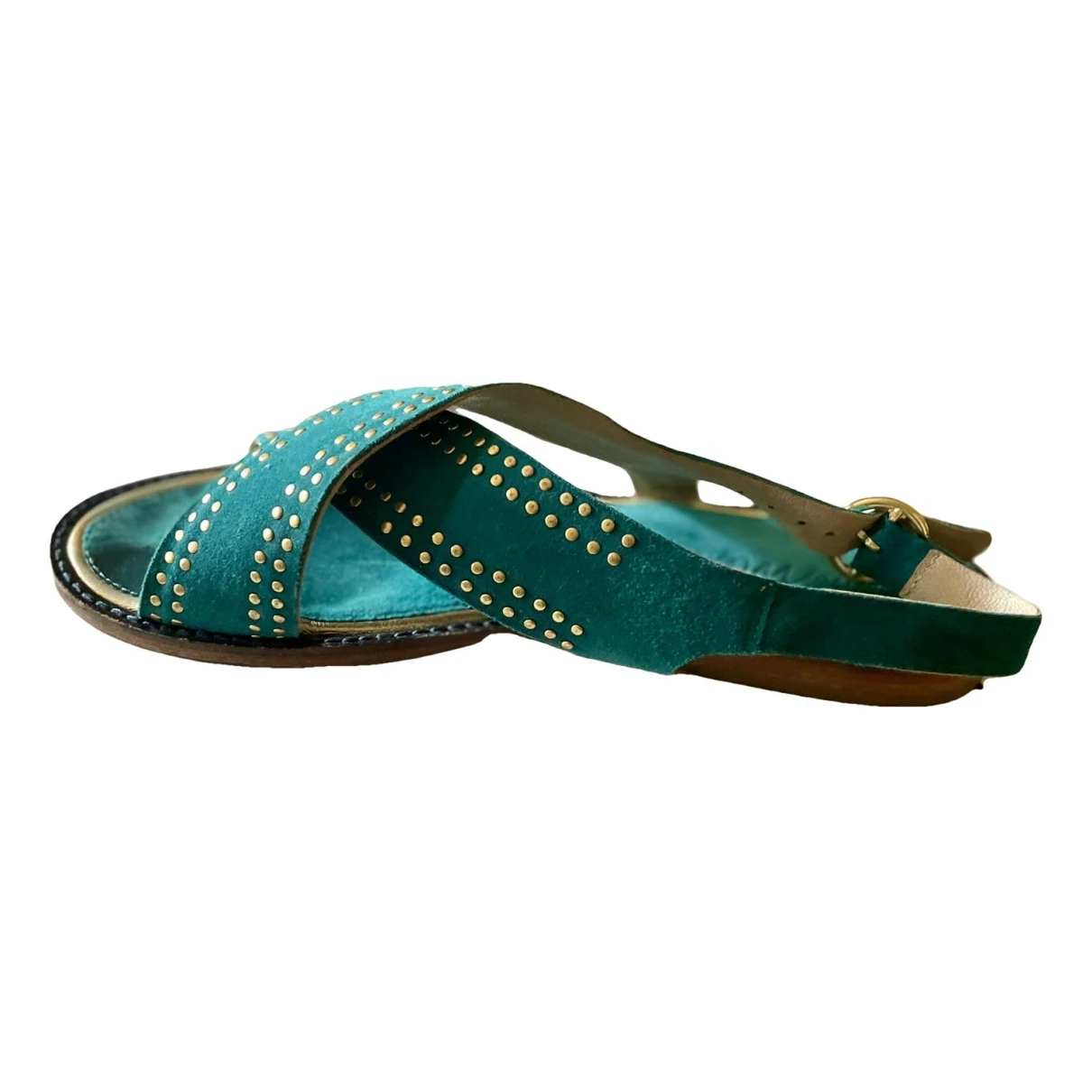 Pre-owned Petite Mendigote Sandal In Turquoise