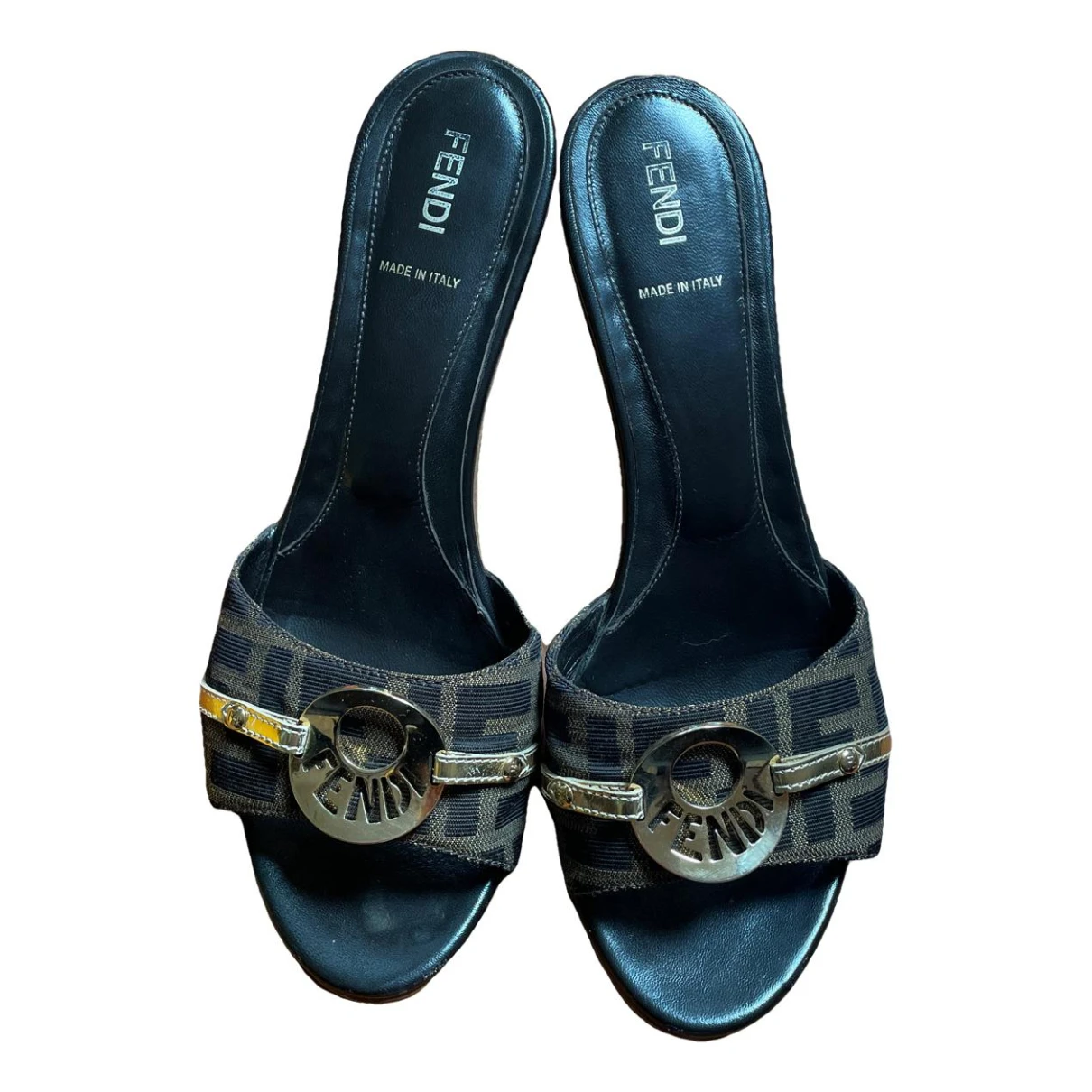 Pre-owned Fendi Cloth Mules & Clogs In Other