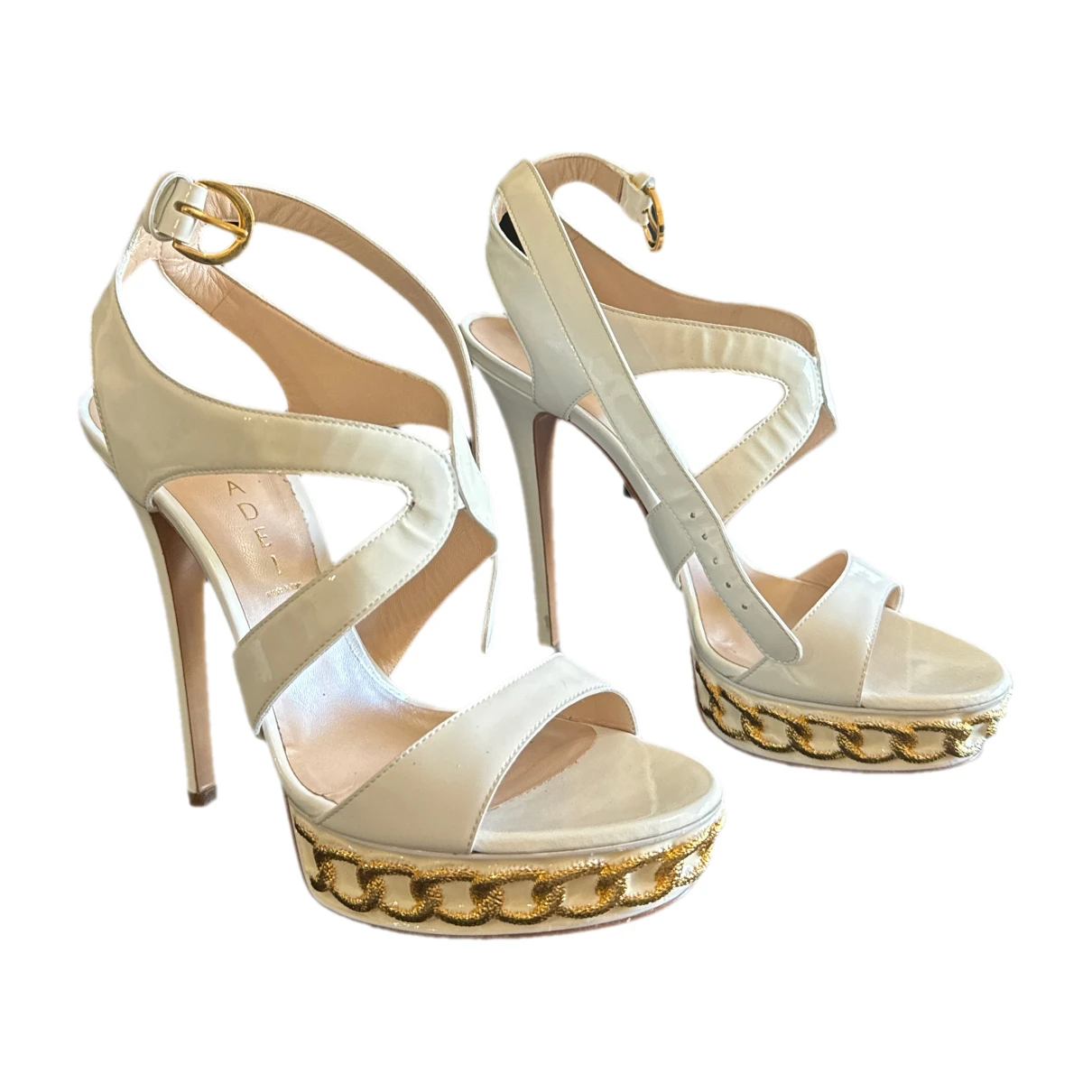 Pre-owned Casadei Leather Sandal In White