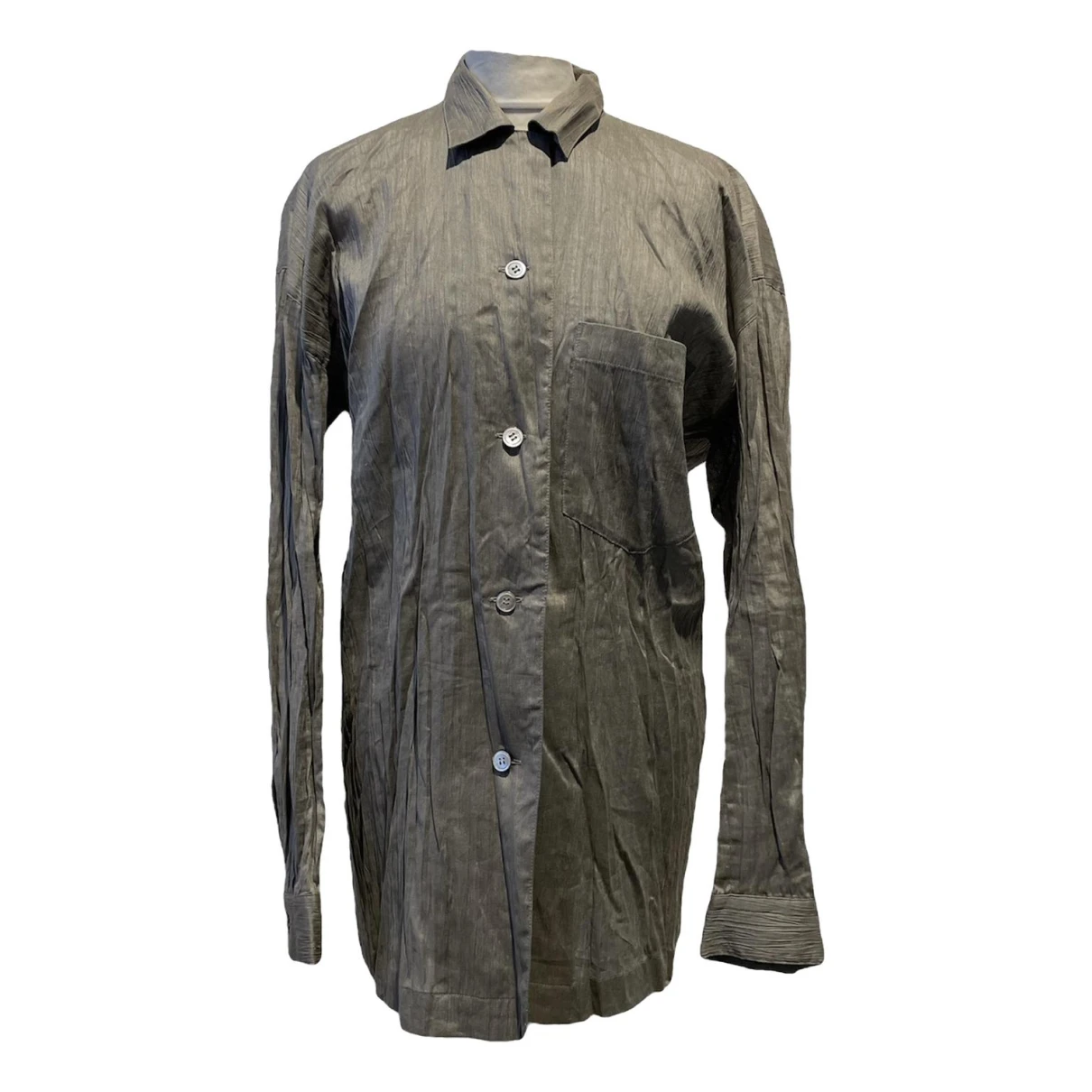 Pre-owned Issey Miyake Blouse In Grey