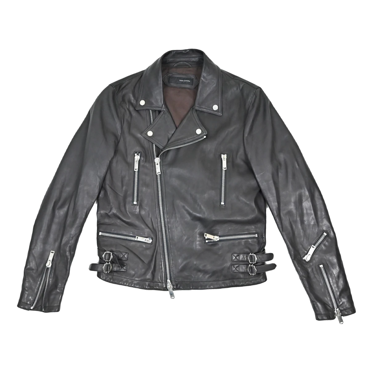 Pre-owned Tagliatore Leather Jacket In Brown