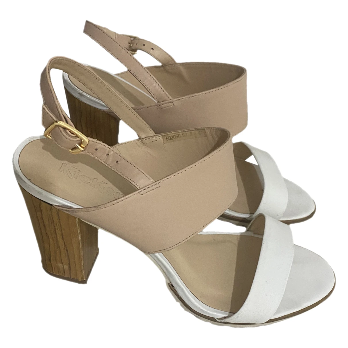Pre-owned Kickers Leather Sandals In Beige