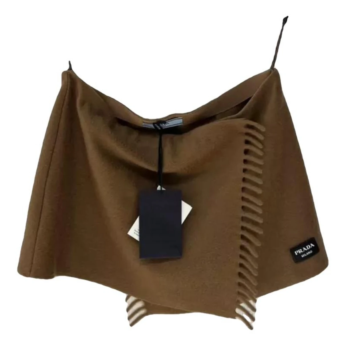 Pre-owned Prada Cashmere Mini Skirt In Brown