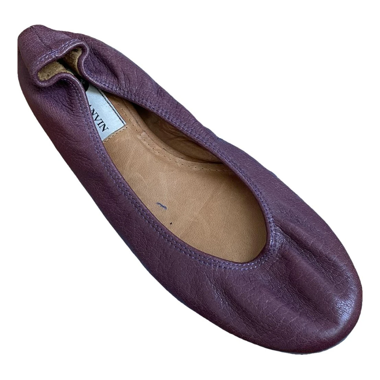 Pre-owned Lanvin Leather Ballet Flats In Purple
