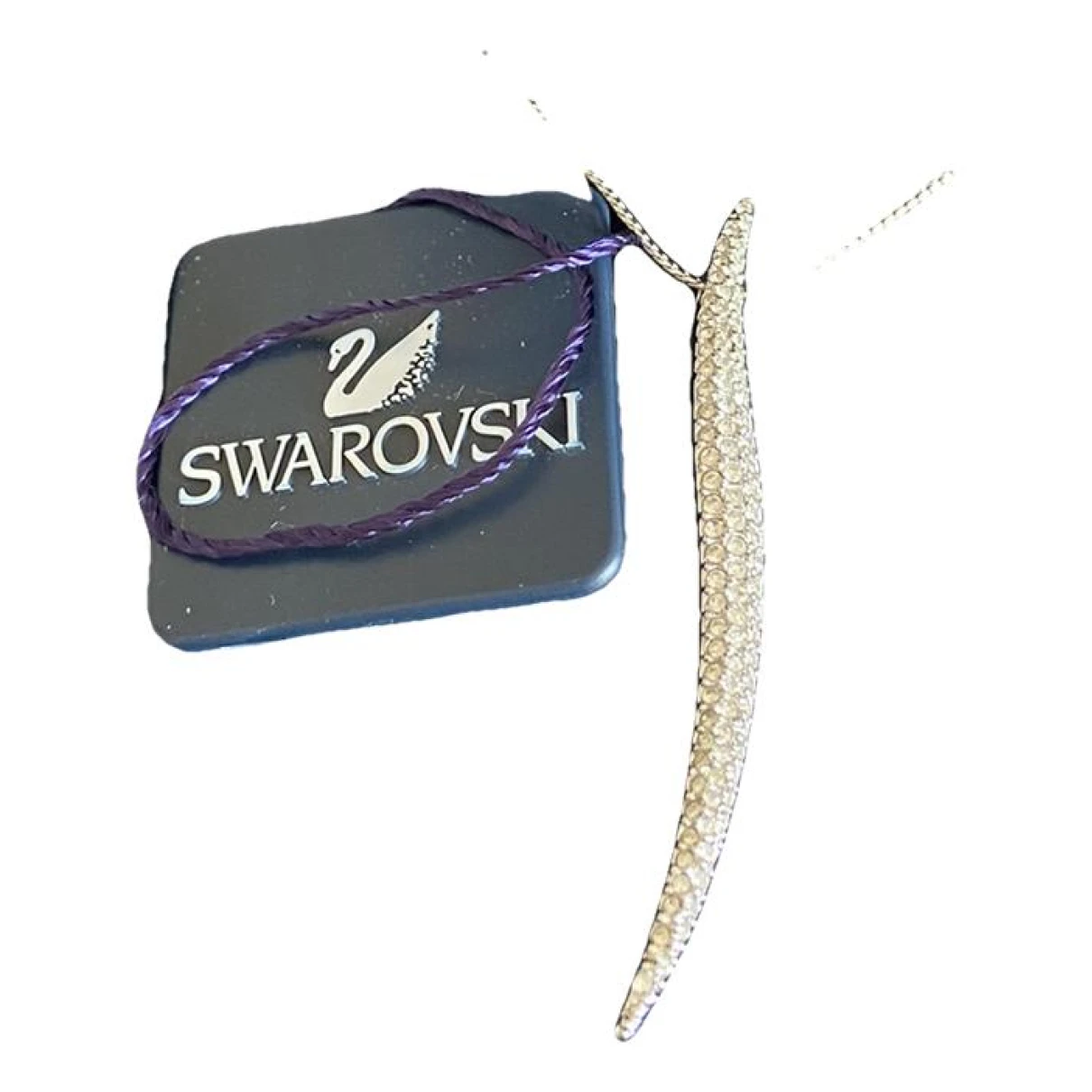 Pre-owned Swarovski Crystal Necklace In Silver