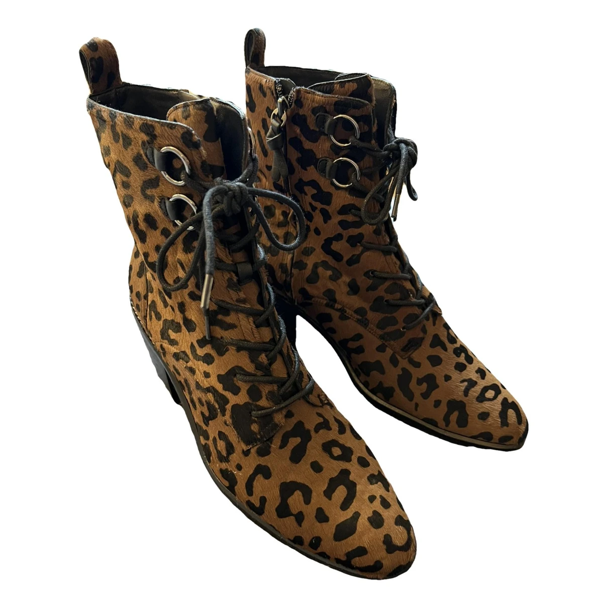 Pre-owned Diane Von Furstenberg Pony-style Calfskin Boots In Other