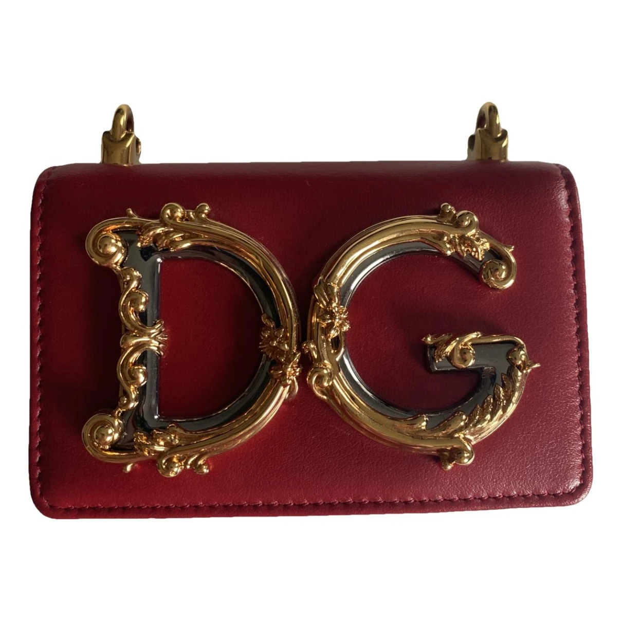 Pre-owned Dolce & Gabbana Dg Girls Leather Bag In Red
