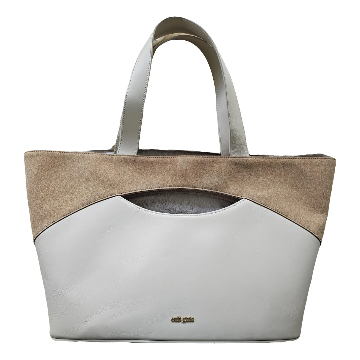 Pre-owned Cult Gaia Leather Handbag In Beige