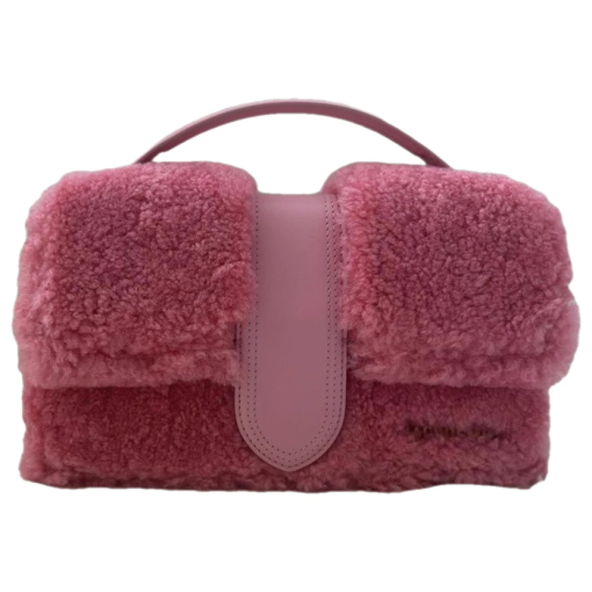 Pre-owned Jacquemus Le Grand Bambino Faux Fur Handbag In Pink