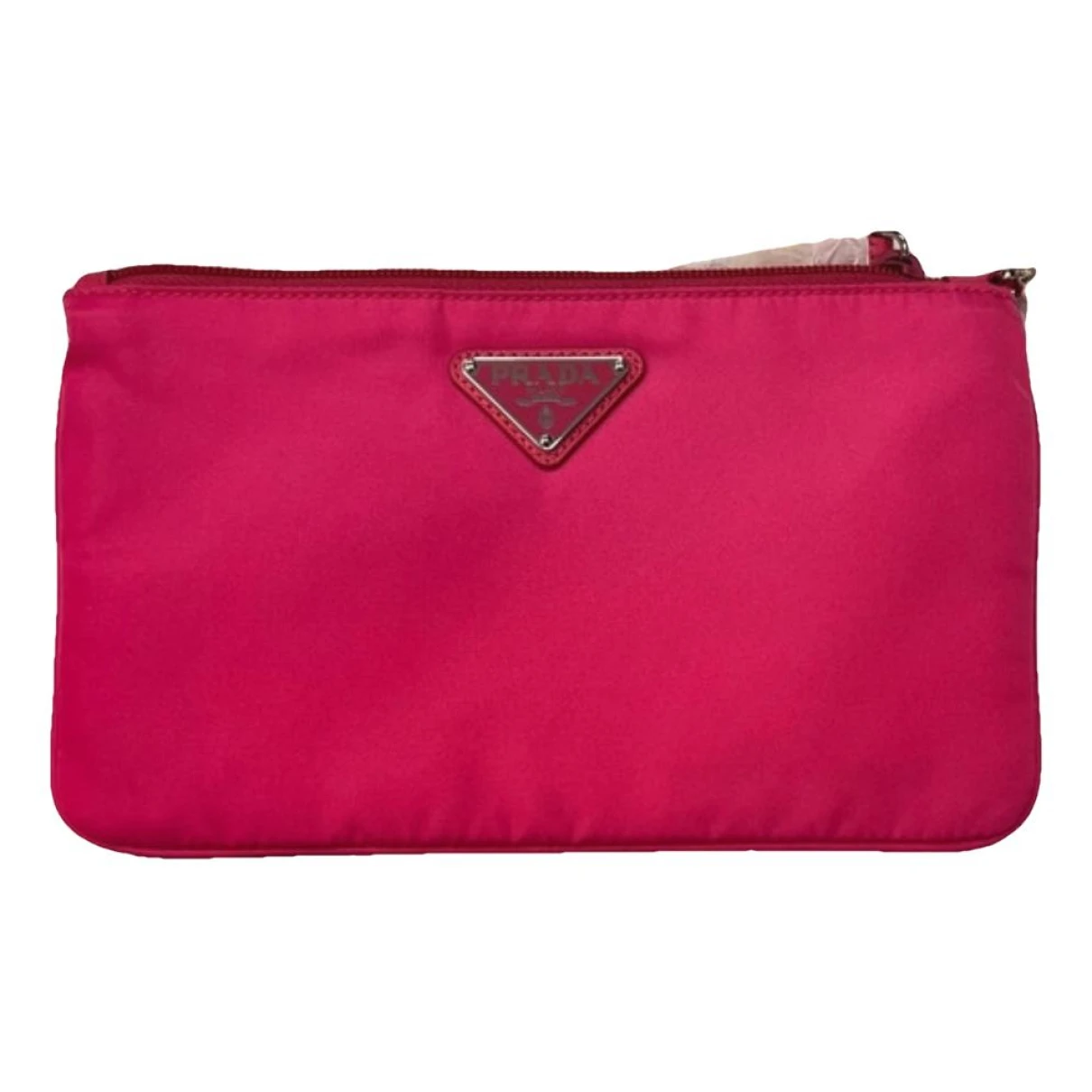 Pre-owned Prada Re-nylon Clutch Bag In Pink