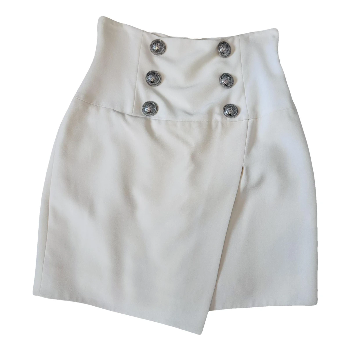 Pre-owned Balmain Mid-length Skirt In White
