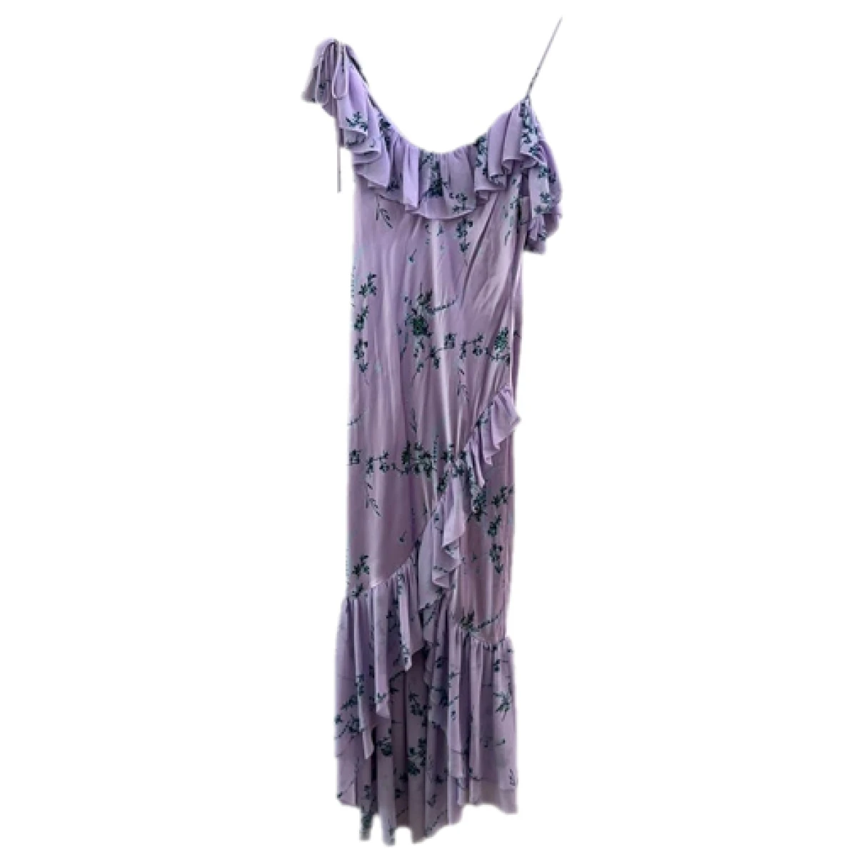 Pre-owned Cinq À Sept Silk Mid-length Dress In Purple