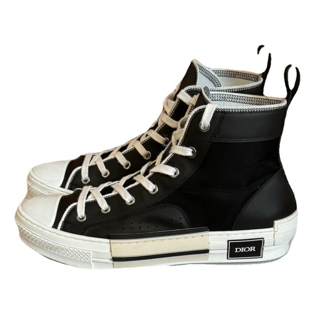 Pre-owned Dior B23 Cloth High Trainers In Black