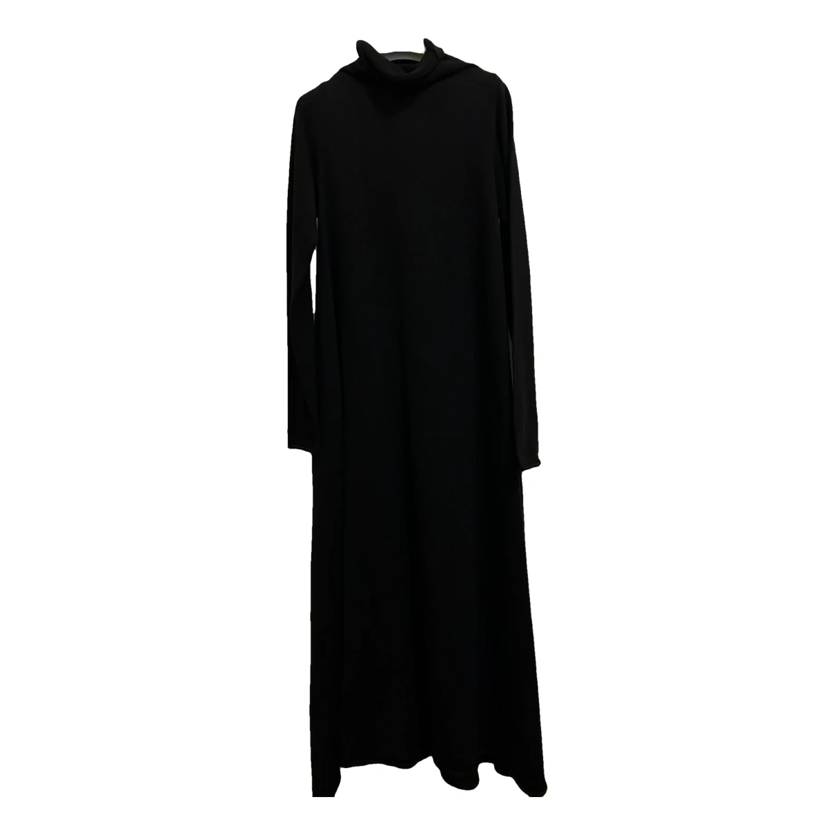 Pre-owned Erika Cavallini Wool Maxi Dress In Black