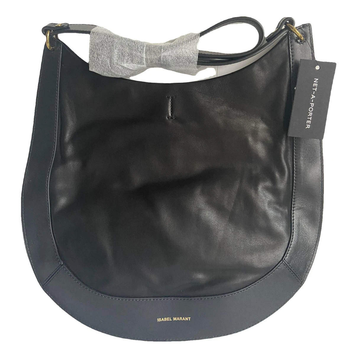 Pre-owned Isabel Marant Oksan Moon Leather Handbag In Black