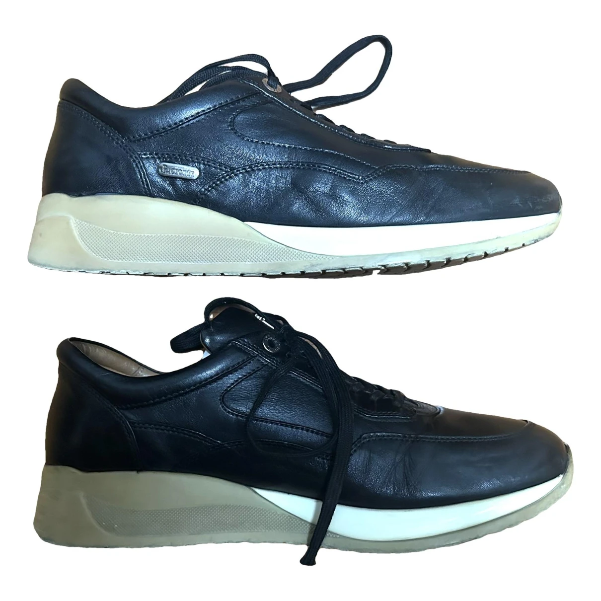 Pre-owned Cesare Paciotti Leather High Trainers In Black