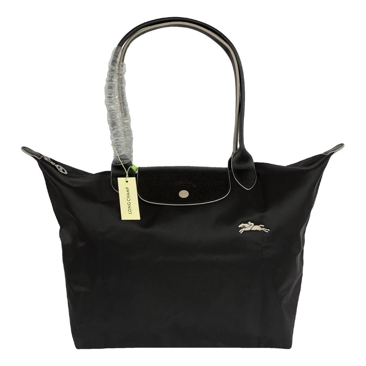 Pre-owned Longchamp Pliage Handbag In Black