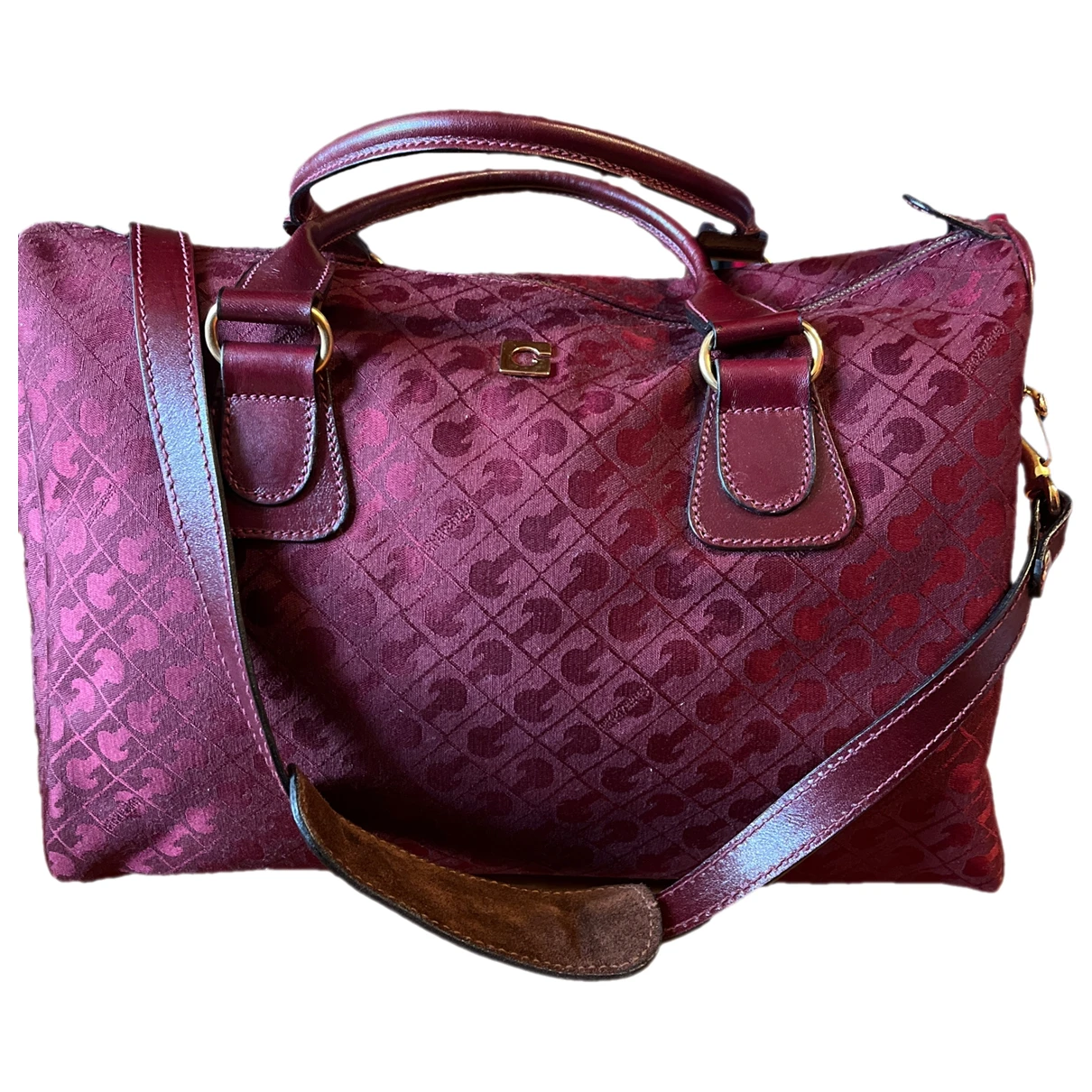 Pre-owned Gherardini Cloth Handbag In Burgundy