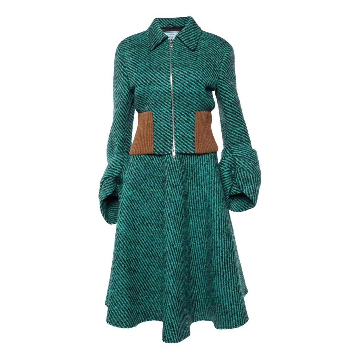 Pre-owned Prada Wool Skirt In Green