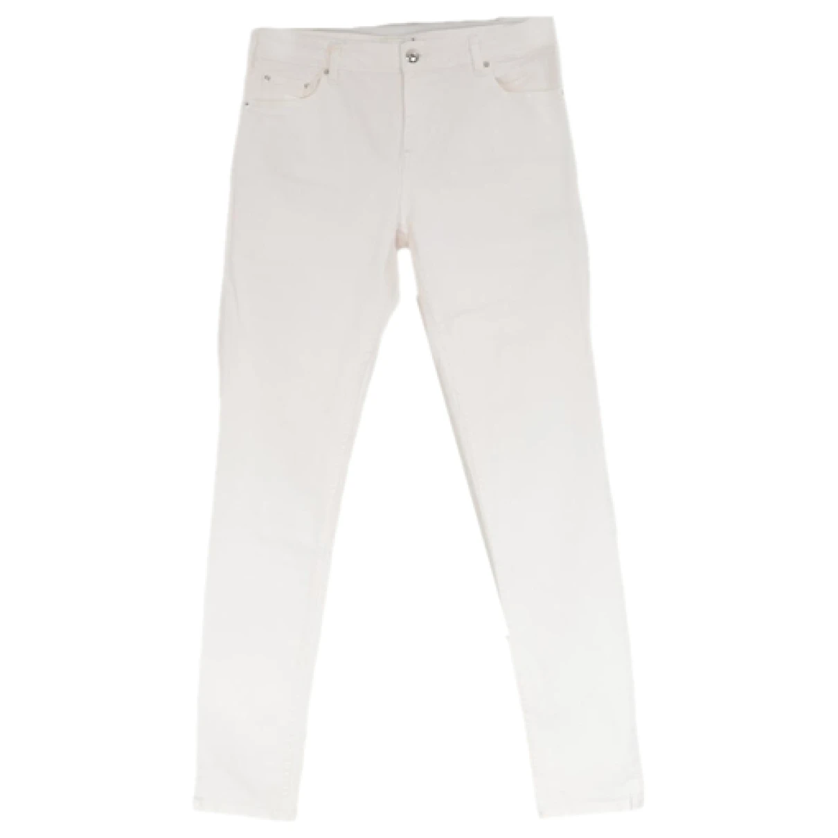 Pre-owned Tara Jarmon Slim Jeans In White
