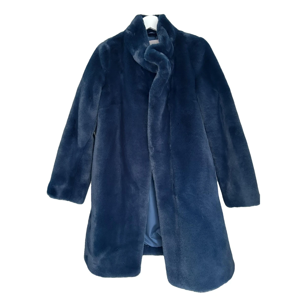 Pre-owned Hobbs Faux Fur Coat In Blue