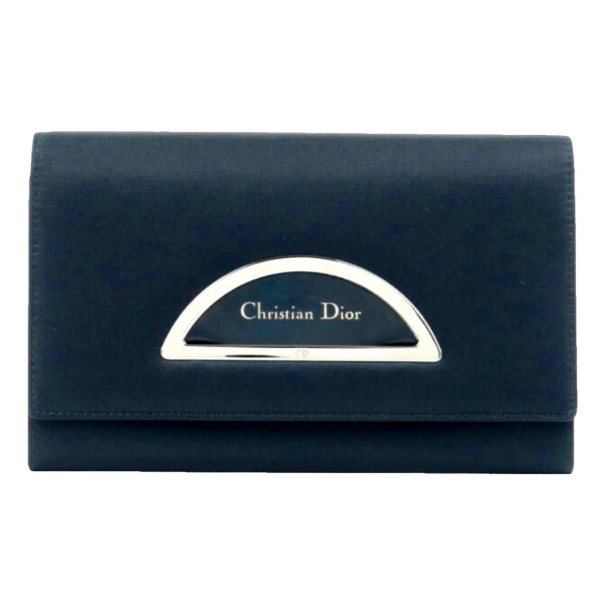 Pre-owned Dior Cloth Wallet In Navy