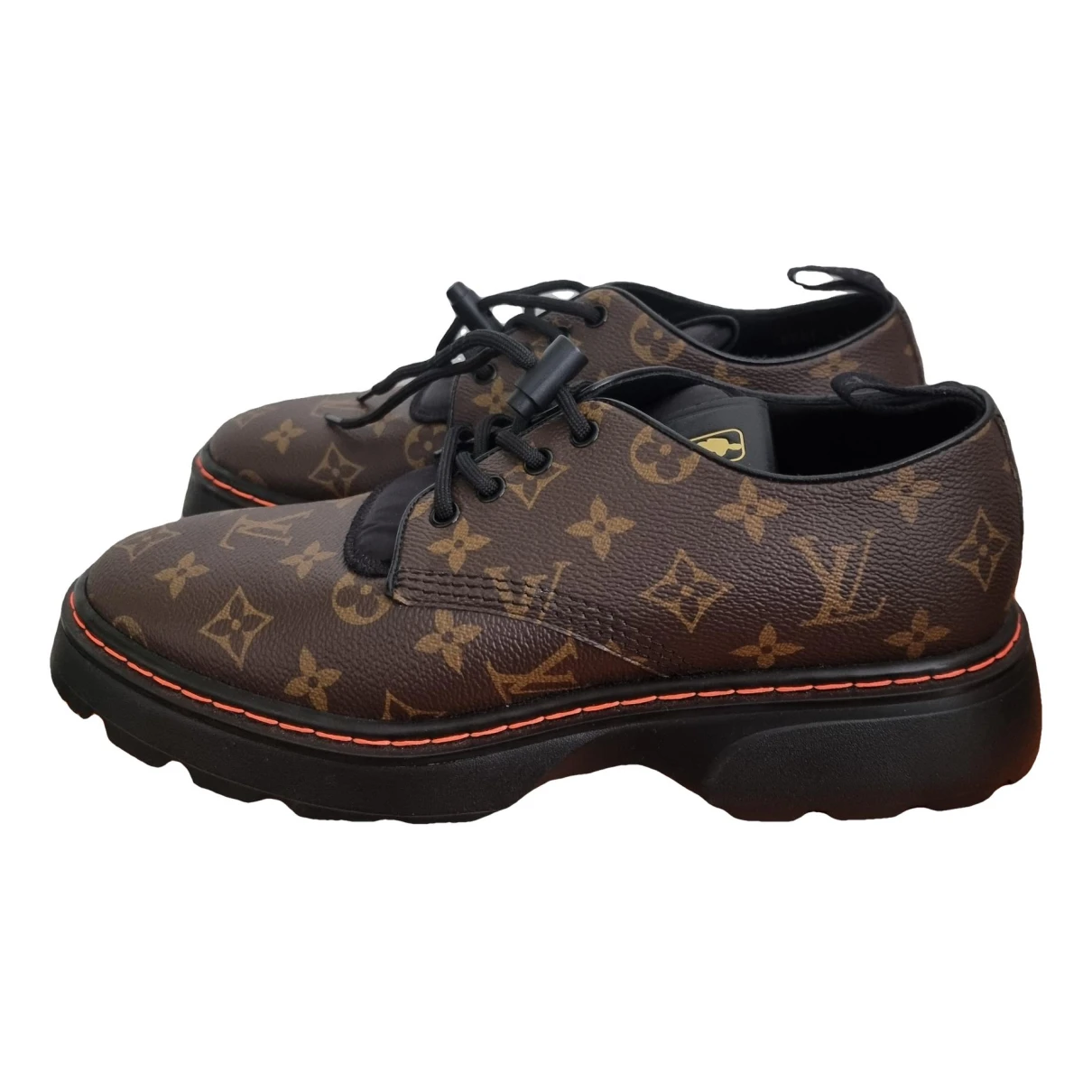 Pre-owned Louis Vuitton X Nba Leather Lace Ups In Brown