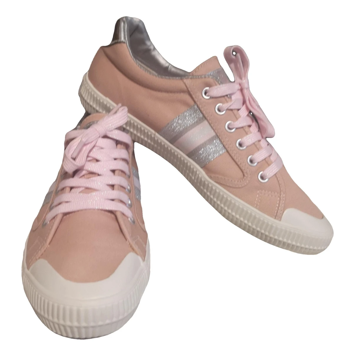 Pre-owned Replay Cloth Trainers In Pink